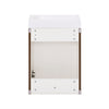 SoBuy BZR196-BR Meuble Sous Vasque Suspendu Bois Foncé avec Lavabo Céramique, Porte Soft-Close Sans Poignée, Étagère, 15kg – 40x22x56 cm