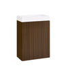SoBuy BZR196-BR Meuble Sous Vasque Suspendu Bois Foncé avec Lavabo Céramique, Porte Soft-Close Sans Poignée, Étagère, 15kg –