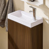 SoBuy BZR196-BR Meuble Sous Vasque Suspendu Bois Foncé avec Lavabo Céramique, Porte Soft-Close Sans Poignée, Étagère, 15kg – 40x22x56 cm