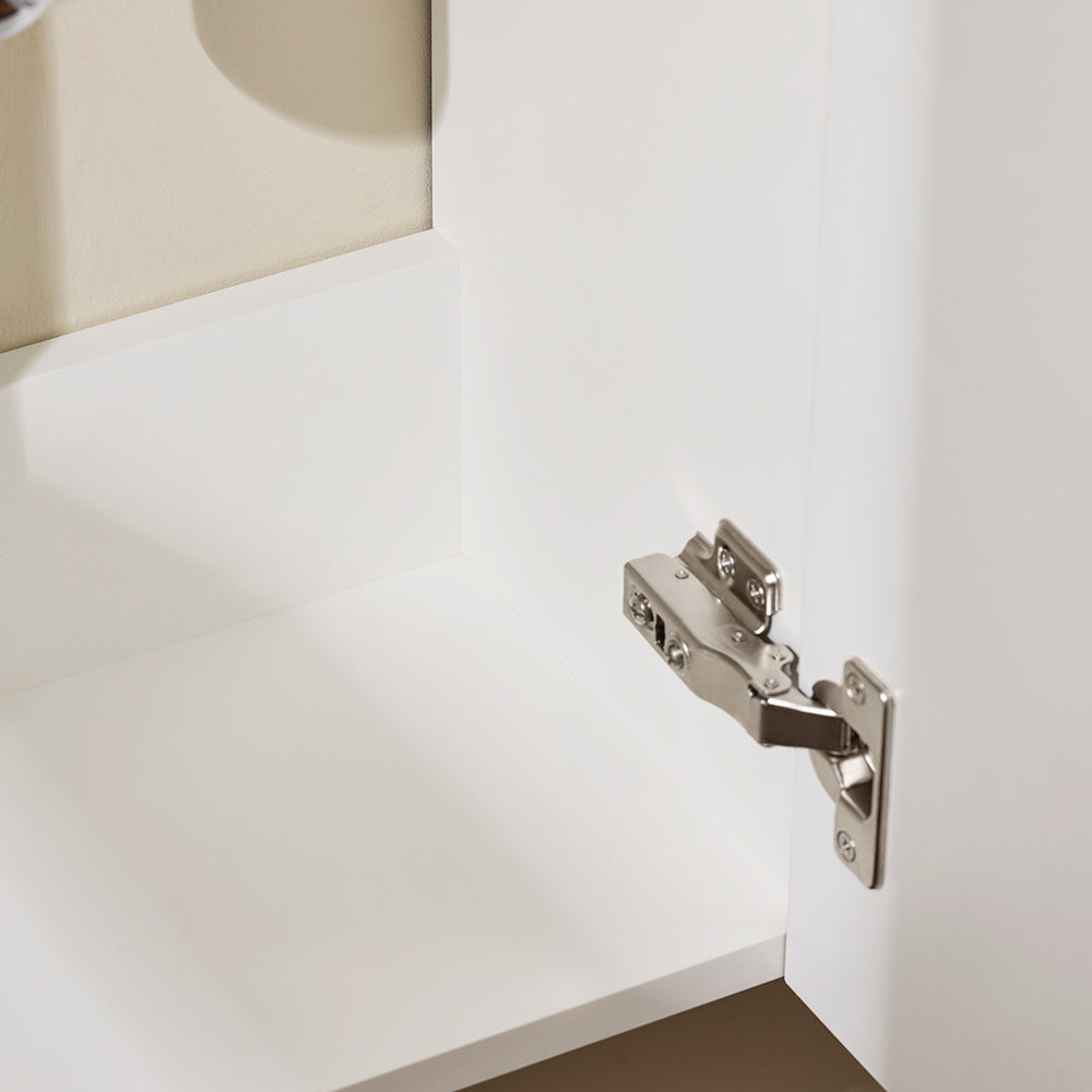 SoBuy BZR196-BR Meuble Lave-Mains Suspendu 40 × 22 × 56 cm avec Lavabo Céramique et Porte à Fermeture Douce – Effet Bois Foncé
