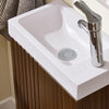 SoBuy BZR196-BR Meuble Sous Vasque Suspendu Bois Foncé avec Lavabo Céramique, Porte Soft-Close Sans Poignée, Étagère, 15kg – 40x22x56 cm