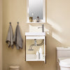 SoBuy BZR196-BR Meuble Sous Vasque Suspendu Bois Foncé avec Lavabo Céramique, Porte Soft-Close Sans Poignée, Étagère, 15kg – 40x22x56 cm