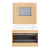 SoBuy BZR198-N Meuble Suspendu pour Lavabo avec Miroir Meuble sous Vasque avec Miroir Ensemble de Lavabo avec Miroir Meuble Lave-Mains avec Miroir, Couleur Bois