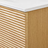 SoBuy BZR198-N Meuble Suspendu pour Lavabo avec Miroir Meuble sous Vasque avec Miroir Ensemble de Lavabo avec Miroir Meuble Lave-Mains avec Miroir, Couleur Bois