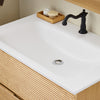 SoBuy BZR198-N Meuble Suspendu pour Lavabo avec Miroir Meuble sous Vasque avec Miroir Ensemble de Lavabo avec Miroir Meuble Lave-Mains avec Miroir, Couleur Bois