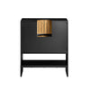 SoBuy BZR202-SCH Meuble sous Lavabo Salle de Bain 60 cm Petit Meuble de Rangement en Bambou et Métal Meuble sous Vasque Compact pour WC ou Petite Salle de Bain