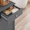SoBuy BZR21-II-DG Meuble Bas de Salle de Bain, Armoire Toilette avec 1 Tiroir et 1 Panier à Linge Pliable, Meuble de Rangement, Corbeille à Linge, Coffre à Linge, Porte Vêtement, 40x38x90cm, Gris