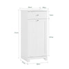 SoBuy BZR21-II-W Meuble Bas de Salle de Bain, Armoire Toilette avec 1 Tiroir et 1 Panier à Linge Pliable, Meuble de Rangement, Corbeille à Linge, Coffre à Linge, Porte Vêtement, 40x38x90cm, Blanc
