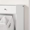 SoBuy BZR21-II-W Meuble Bas de Salle de Bain, Armoire Toilette avec 1 Tiroir et 1 Panier à Linge Pliable, Meuble de Rangement, Corbeille à Linge, Coffre à Linge, Porte Vêtement, 40x38x90cm, Blanc