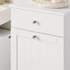 SoBuy BZR21-II-W Meuble Bas de Salle de Bain, Armoire Toilette avec 1 Tiroir et 1 Panier à Linge Pliable, Meuble de Rangement, Corbeille à Linge, Coffre à Linge, Porte Vêtement, 40x38x90cm, Blanc