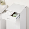 SoBuy BZR21-II-W Meuble Bas de Salle de Bain, Armoire Toilette avec 1 Tiroir et 1 Panier à Linge Pliable, Meuble de Rangement, Corbeille à Linge, Coffre à Linge, Porte Vêtement, 40x38x90cm, Blanc