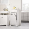 SoBuy BZR21-II-W Meuble Bas de Salle de Bain, Armoire Toilette avec 1 Tiroir et 1 Panier à Linge Pliable, Meuble de Rangement, Corbeille à Linge, Coffre à Linge, Porte Vêtement, 40x38x90cm, Blanc