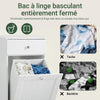 SoBuy BZR21-II-W Meuble Bas de Salle de Bain, Armoire Toilette avec 1 Tiroir et 1 Panier à Linge Pliable, Meuble de Rangement, Corbeille à Linge, Coffre à Linge, Porte Vêtement, 40x38x90cm, Blanc