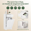 SoBuy BZR21-II-W Meuble Bas de Salle de Bain, Armoire Toilette avec 1 Tiroir et 1 Panier à Linge Pliable, Meuble de Rangement, Corbeille à Linge, Coffre à Linge, Porte Vêtement, 40x38x90cm, Blanc