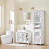 SoBuy BZR212-W Armoire Murale Salle de Bain avec Miroir Meuble Haut Salle de Bain Blanc 60x6x53,5cm en MDF E1 et Verre, Armoire de Toilette Murale avec Étagère