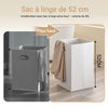 SoBuy BZR213-W Meuble Salle de Bain avec 3 Paniers à Linge Colonne de Rangement étroite 78x38x90 cm avec 1 Grand Panier Intégré & 2 Paniers en Tissu Amovibles – Armoire Salle de Bain Gain de Place