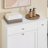 SoBuy BZR214-W Meuble Salle de Bain avec Panier à Linge Colonne de Rangement avec 1 Tiroir, et Compartiment Coulissant, Armoire de Salle de Bain Étanche 78x38x90cm Idéal pour WC, Lavabo, Toilettes