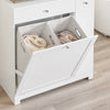SoBuy BZR214-W Meuble Salle de Bain avec Panier à Linge Colonne de Rangement avec 1 Tiroir, et Compartiment Coulissant, Armoire de Salle de Bain Étanche 78x38x90cm Idéal pour WC, Lavabo, Toilettes