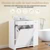SoBuy BZR214-W Meuble Salle de Bain avec Panier à Linge Colonne de Rangement avec 1 Tiroir, et Compartiment Coulissant, Armoire de Salle de Bain Étanche 78x38x90cm Idéal pour WC, Lavabo, Toilettes