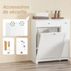 SoBuy BZR214-W Meuble Salle de Bain avec Panier à Linge Colonne de Rangement avec 1 Tiroir, et Compartiment Coulissant, Armoire de Salle de Bain Étanche 78x38x90cm Idéal pour WC, Lavabo, Toilettes