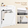 SoBuy BZR214-W Meuble Salle de Bain avec Panier à Linge Colonne de Rangement avec 1 Tiroir, et Compartiment Coulissant, Armoire de Salle de Bain Étanche 78x38x90cm Idéal pour WC, Lavabo, Toilettes
