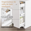 SoBuy BZR214-W Meuble Salle de Bain avec Panier à Linge Colonne de Rangement avec 1 Tiroir, et Compartiment Coulissant, Armoire de Salle de Bain Étanche 78x38x90cm Idéal pour WC, Lavabo, Toilettes