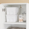 SoBuy BZR216-W Colonne de Salle de Bain avec Panier à Linge 45 L, Tiroir, Étagère Réglable et Porte Réversible – Charge 34 kg – 40×38×180 cm, Blanc