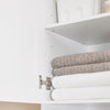 SoBuy BZR216-W Colonne de Salle de Bain avec Panier à Linge 45 L, Tiroir, Étagère Réglable et Porte Réversible – Charge 34 kg – 40×38×180 cm, Blanc