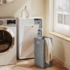 SoBuy BZR218-W Meuble Salle de Bain avec Panier à Linge - Armoire de Rangement avec 2 Paniers en Tissu Colonne Salle de Bain Gain de Place Meuble Linge Sale Blanc pour Buanderie