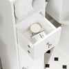SoBuy BZR219-W Bathroom Cabinet 20 x 20 cm Narrow Toilet Cabinet with Roll Holder and Reversible Door, Compact Toilet Storage with Drawer and Adjustable Shelf