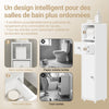 SoBuy BZR219-W Bathroom Cabinet 20 x 20 cm Narrow Toilet Cabinet with Roll Holder and Reversible Door, Compact Toilet Storage with Drawer and Adjustable Shelf