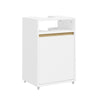 SoBuy BZR222-W Meuble sous Lavabo Étroit avec Découpe en U 40x60x30cm Salle de Bain | Petit Meuble Vasque, Rangement Bas pour Toilettes Invités et Petits Espaces, Finition Mat Blanc et Aspect Bois Blanc