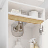 SoBuy BZR222-W Meuble sous Lavabo Étroit avec Découpe en U 40x60x30cm Salle de Bain | Petit Meuble Vasque, Rangement Bas pour Toilettes Invités et Petits Espaces, Finition Mat Blanc et Aspect Bois Blanc