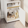 SoBuy BZR222-W Meuble sous Lavabo Étroit avec Découpe en U 40x60x30cm Salle de Bain | Petit Meuble Vasque, Rangement Bas pour Toilettes Invités et Petits Espaces, Finition Mat Blanc et Aspect Bois Blanc