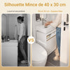 SoBuy BZR222-W Meuble sous Lavabo Étroit 40×30×60 cm – Découpe en U, Niche Ouverte, Pieds Anti-Humidité, Blanc et Bois