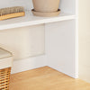 SoBuy BZR224-WN Meuble au-dessus du Lave-Linge 66×60×127 cm – Plan de Travail + Étagère avec Garde-Corps, Sans Panneau Arrière, Blanc et Naturel