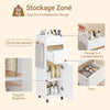 SoBuy BZR225-WN Colonne de Salle de Bain sur Roulettes avec Tiroir – Porte et Étagère, Rangement Vertical – 33×30×91 cm, Blanc