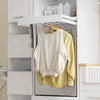 SoBuy BZR230-W Colonne de Buanderie pour Lave-Linge avec 2 Tiroirs – Penderie Escamotable, MDF – 66×60,5×186 cm, Blanc