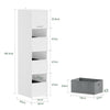 SoBuy BZR232-W Armoire de Rangement 4 Portes pour Buanderie – Compartiments Ouverts et Étagères – 60×40×186,4 cm, Blanc