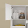 SoBuy BZR232-W Armoire de Rangement 4 Portes pour Buanderie – Compartiments Ouverts et Étagères – 60×40×186,4 cm, Blanc