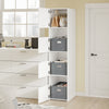 SoBuy BZR232-W Armoire de Rangement 4 Portes pour Buanderie – Compartiments Ouverts et Étagères – 60×40×186,4 cm, Blanc