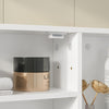 SoBuy BZR239-E-W Armoire Miroir de Salle de Bain avec LED et Prises – Meuble Mural, Étagères – 60×15,5×60 cm, Blanc
