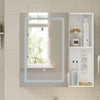 SoBuy BZR239-E-W Armoire Miroir de Salle de Bain avec LED et Prises – Meuble Mural, Étagères – 60×15,5×60 cm, Blanc