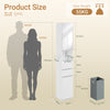 SoBuy BZR240-E-W Colonne de Salle de Bain Étroite avec Miroir et Éclairage – Prise Intégrée et Port USB-A, 2 Tiroirs – 30×30×180,5 cm, Blanc