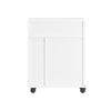 SoBuy BZR31-W Armoire de Salle de Bain Étroit avec roulettes – Meuble de Salle de Bain avec Portes Coulissantes – Polyvalente Armoire de Côté pour Petits Espaces, 52 x 68 x 17 cm, Blanc