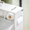 SoBuy BZR31-W Armoire de Salle de Bain Étroit avec roulettes – Meuble de Salle de Bain avec Portes Coulissantes – Polyvalente Armoire de Côté pour Petits Espaces, 52 x 68 x 17 cm, Blanc
