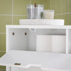 SoBuy BZR31-W Armoire de Salle de Bain Étroit avec roulettes – Meuble de Salle de Bain avec Portes Coulissantes – Polyvalente Armoire de Côté pour Petits Espaces, 52 x 68 x 17 cm, Blanc