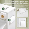 SoBuy BZR31-W Armoire de Salle de Bain Étroit avec roulettes – Meuble de Salle de Bain avec Portes Coulissantes – Polyvalente Armoire de Côté pour Petits Espaces, 52 x 68 x 17 cm, Blanc