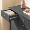SoBuy BZR33-II-DG Meuble Salle de Bain avec Panier à Linge – Armoire Toilette, Meuble Bas avec 2 Tiroirs et Grande Capacité Sacs à Linge, Meuble de Rangement, Coffre à Linge, Gris, L78xP38xH90cm
