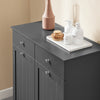 SoBuy BZR33-II-DG Meuble Salle de Bain avec Panier à Linge – Armoire Toilette, Meuble Bas avec 2 Tiroirs et Grande Capacité Sacs à Linge, Meuble de Rangement, Coffre à Linge, Gris, L78xP38xH90cm